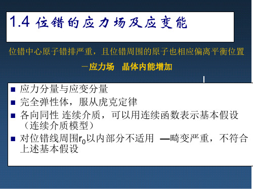 《材料成型金属学》教学资料：1.4 位错应力场