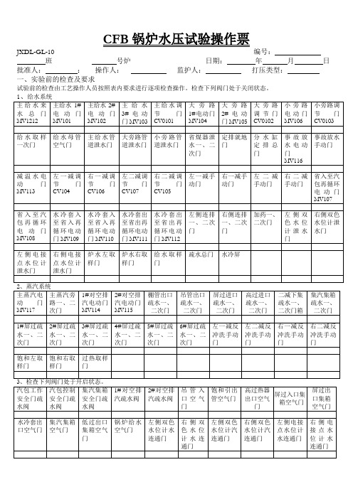 CFB锅炉水压试验操作票(1)