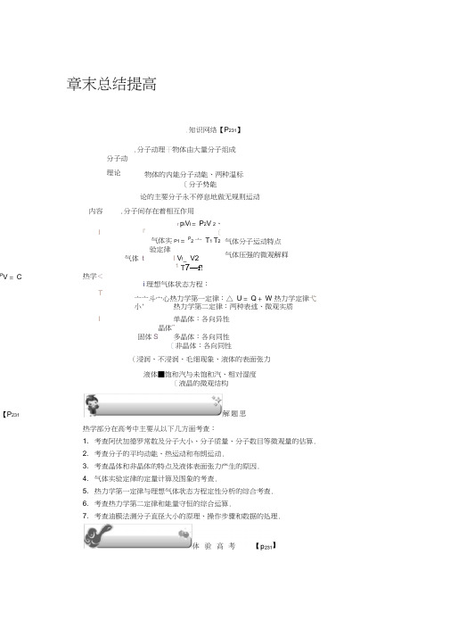 2020年高考物理总复习：选修3-3章末总结提高