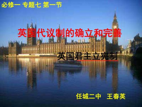 英国代议制的确立和完善 PPT课件 26 人民版