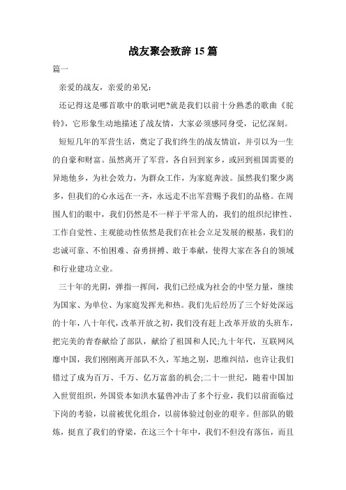 战友聚会致辞15篇.doc