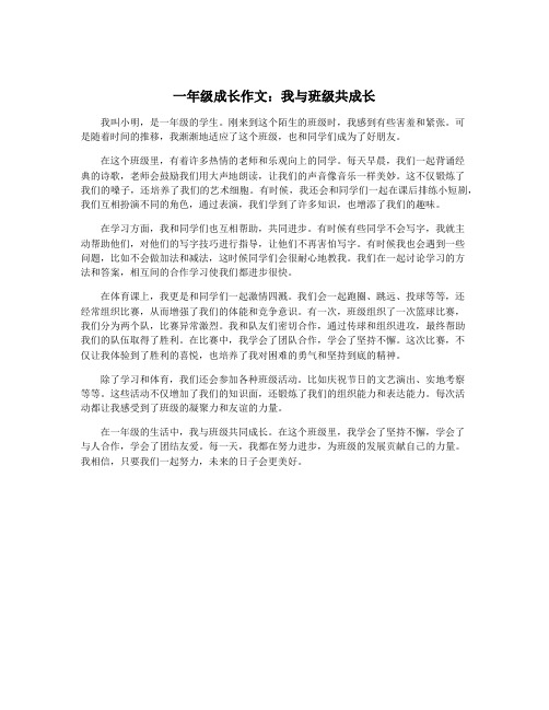 一年级成长作文：我与班级共成长