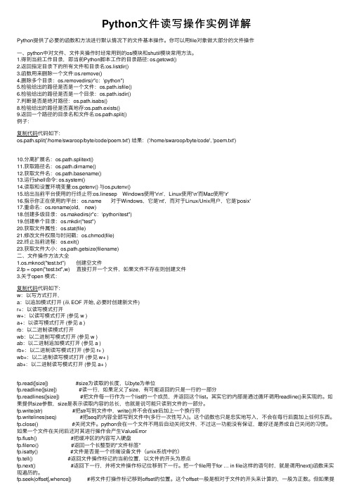 Python文件读写操作实例详解