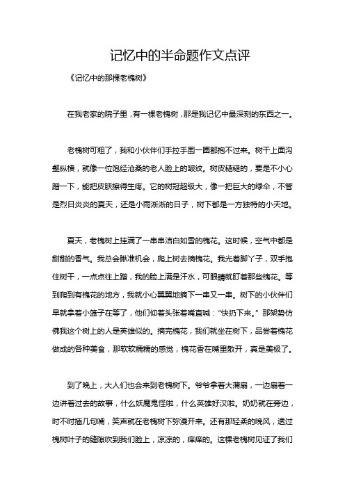 记忆中的半命题作文点评