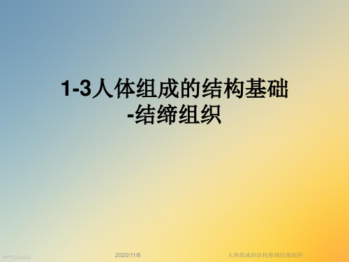 人体组成的结构基础结缔组织