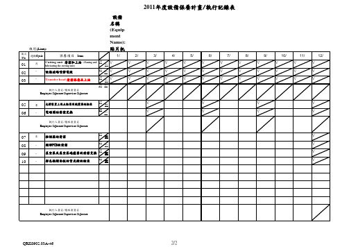 贴片机点检表