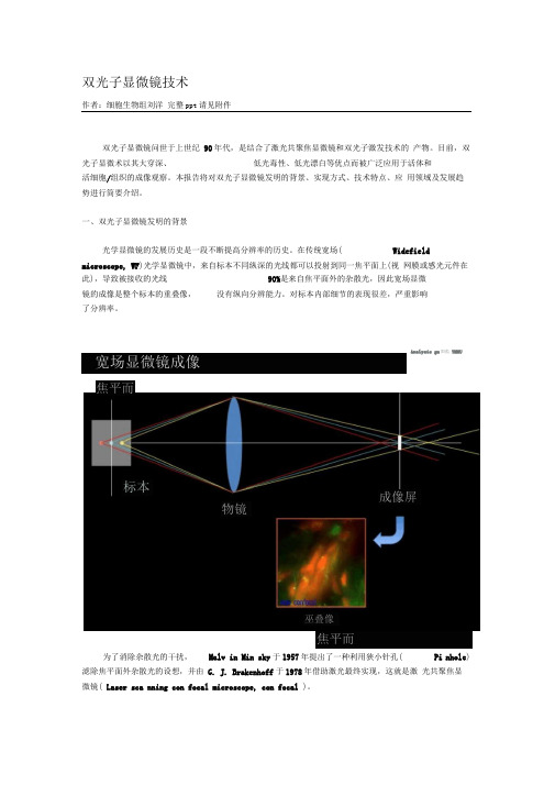 双光子显微镜技术作者细胞生物组刘洋完整请见双光子