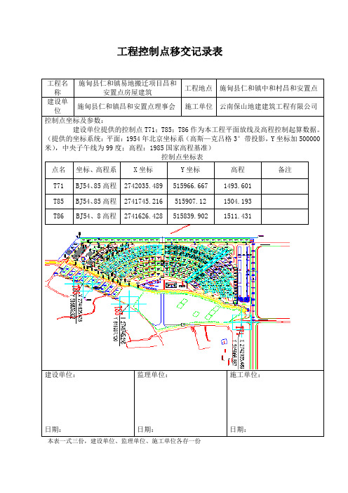 控制点移交记录