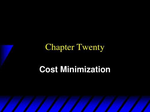 Tsinghua Micro Ch20 Cost Minimization(清华 李稻葵)