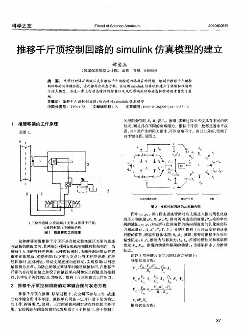 推移千斤顶控制回路的simulink仿真模型的建立