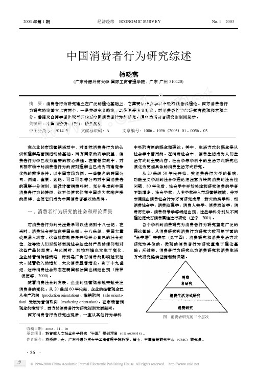 中国消费者行为研究综述