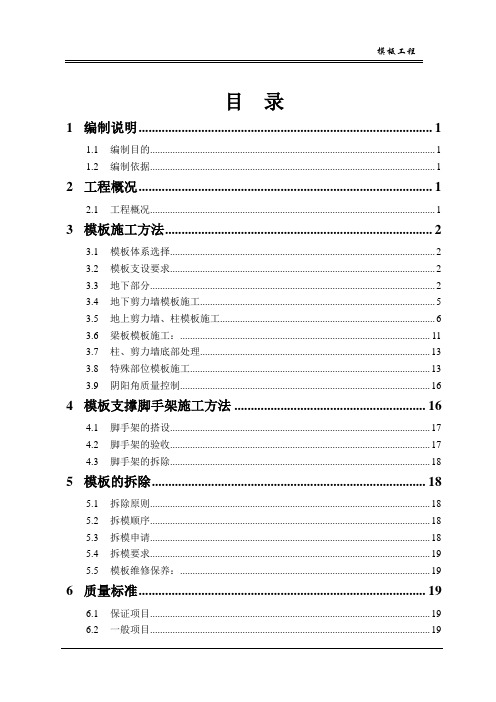 模板工程施工方案(房建)