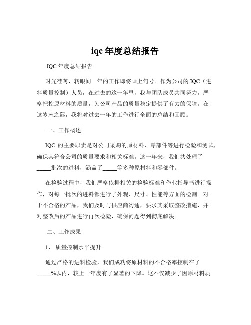 iqc年度总结报告