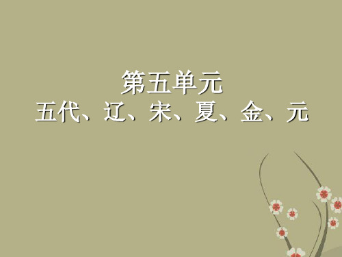 2007年高考历史复习课件五代、辽、宋、夏、金、元