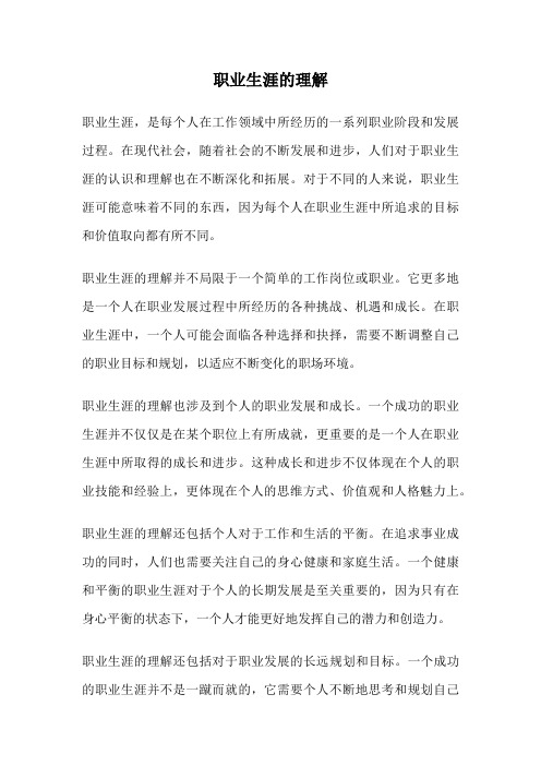 职业生涯的理解