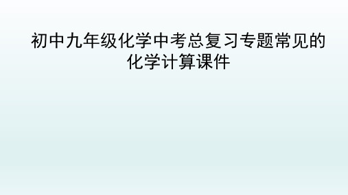 初中九年级化学中考总复习专题常见的化学计算课件PPT