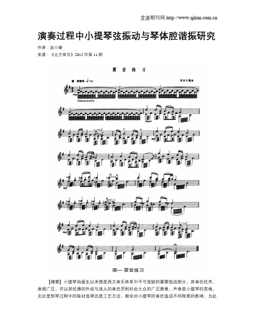 演奏过程中小提琴弦振动与琴体腔谐振研究