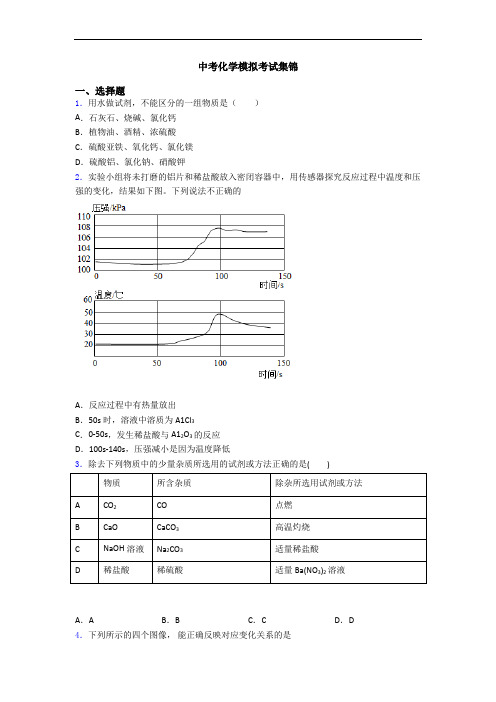 中考化学模拟考试集锦