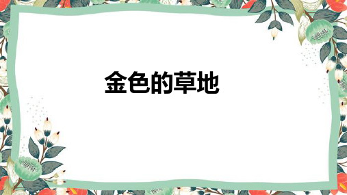 统编版三年级语文上册16.《金色的草地》 课件(共19张PPT)