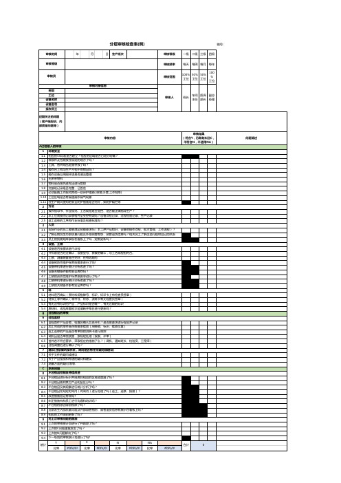 分层过程审核检查表