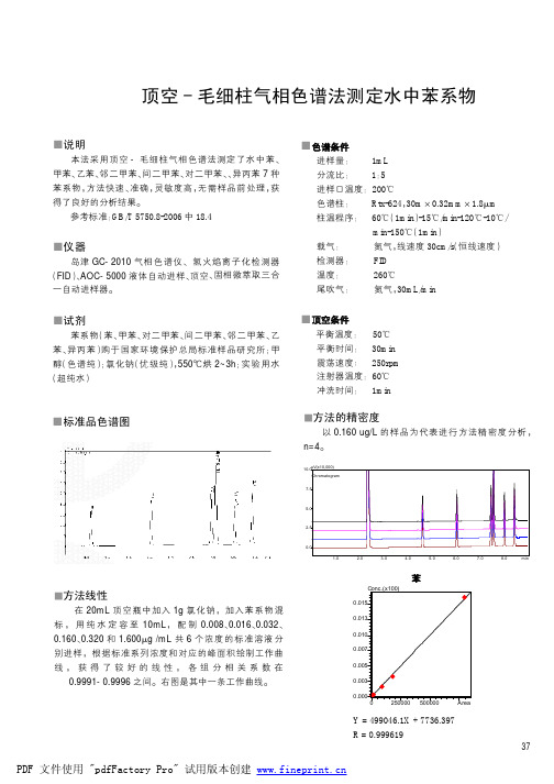 苯系物测定方法