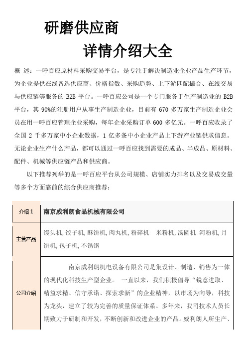 2018年国内研磨供应商有哪些？-研磨供应商介绍详情大全