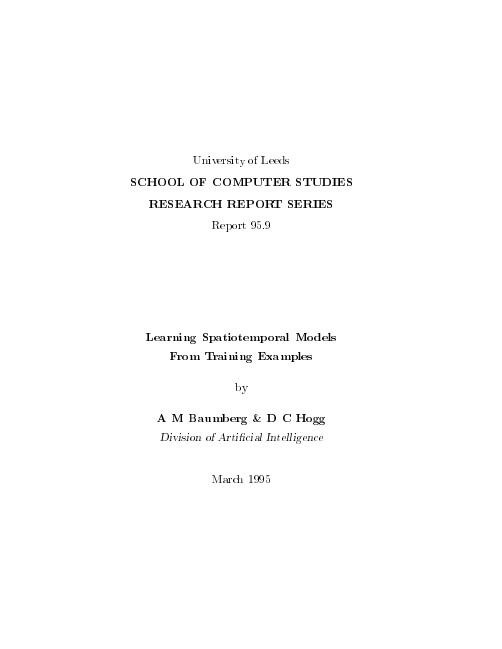 Learning spatiotemporal models from training examples