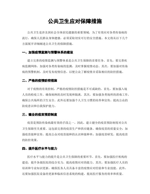 公共卫生应对保障措施