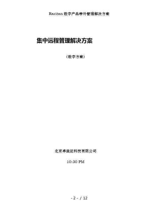 Raritan数字产品带外管理解决方案