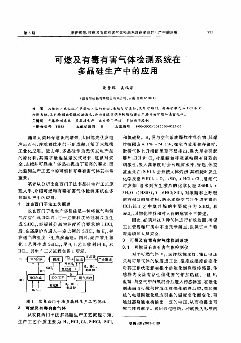 可燃及有毒有害气体检测系统在多晶硅生产中的应用