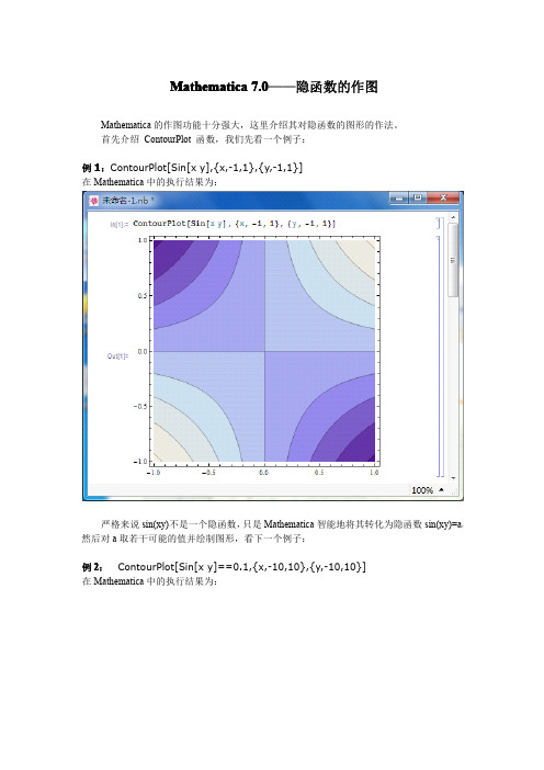 Mathematica 7.0——隐函数的作图