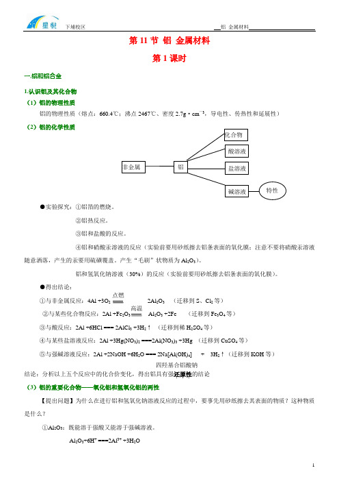 高二  铝 金属材料 知识点