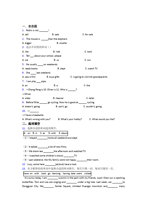 【标准卷】成都石室联合中学小升初英语经典测试卷(提高培优)