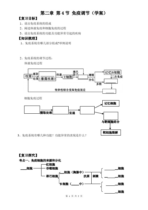 免疫调节(一轮复习学案)