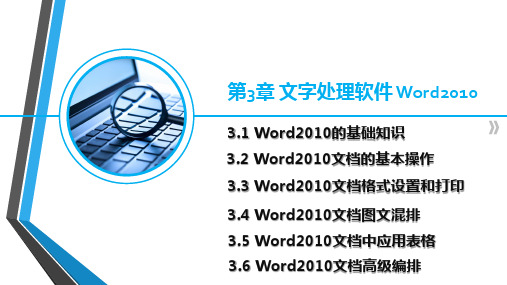 大学计算机基础(PPT)-文字处理软件 Word2010