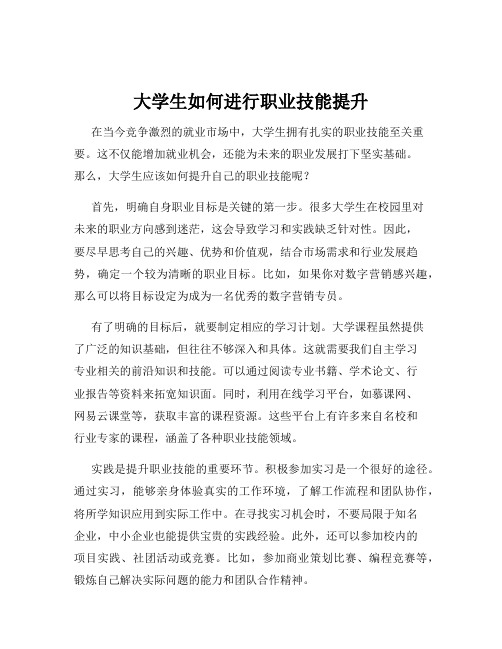 大学生如何进行职业技能提升