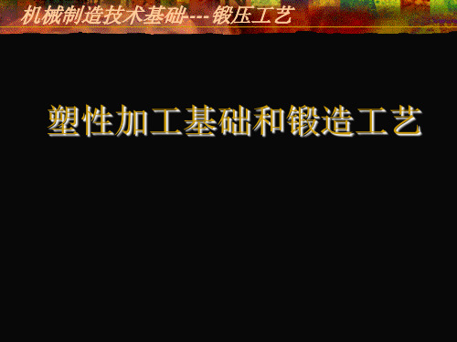 机械制造工艺基础05模锻工艺和冷塑性加工基础精品PPT课件