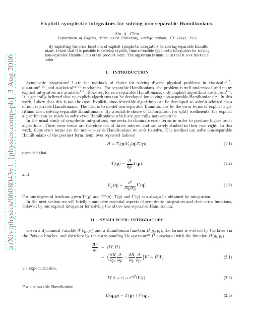 Explicit symplectic integrators for solving non-separable Hamiltonians