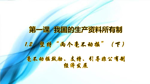 坚持“两个毫不动摇”(下)：毫不动摇鼓励、支持、引导非公有制经济发展导学课件PPT-【新】高中政治统