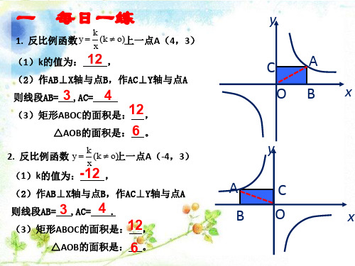 人教版九年级数学下册26.1.2:反比例函数比例系数K 的几何意义 课件(共19张PPT)