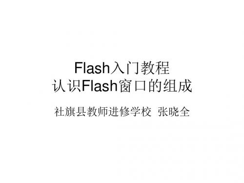 Flash入门教程1：认识flash窗口的组成ppt课件