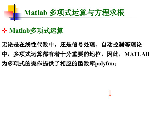 Matlab多项式运算