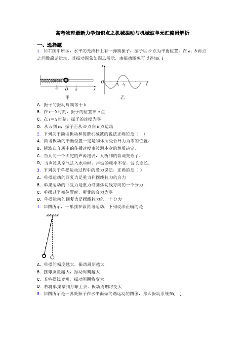 高考物理最新力学知识点之机械振动与机械波单元汇编附解析