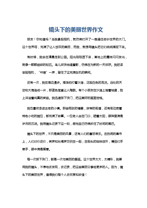 镜头下的美丽世界作文