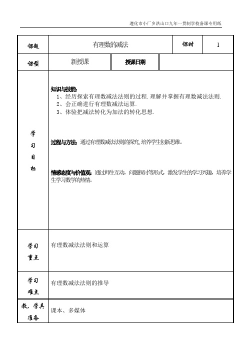 1.6有理数减法