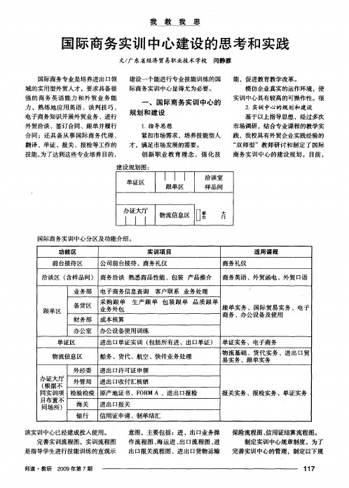 国际商务实训中心建设的思考和实践