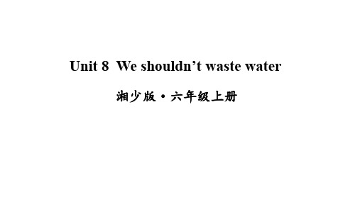 Unit 8 We shouldn't waste water课件 湘少版英语(三起)六年级上册