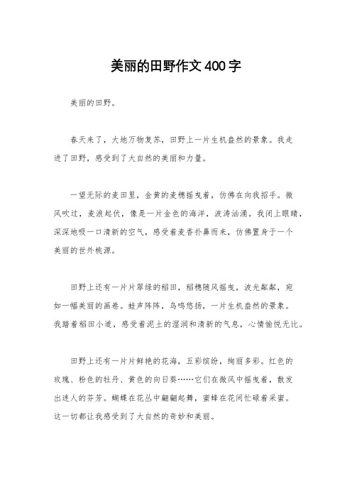 美丽的田野作文400字