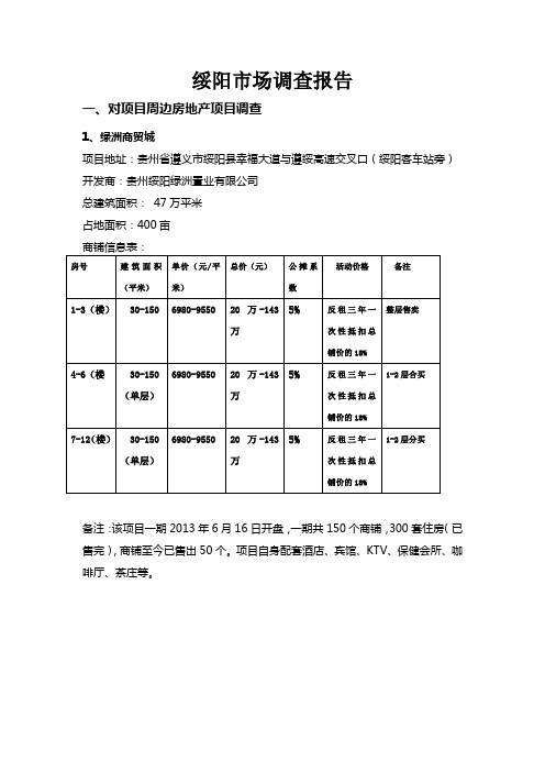 绥阳县市场调查报告(1)