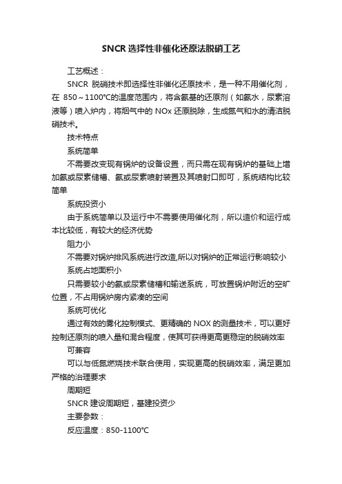 SNCR选择性非催化还原法脱硝工艺